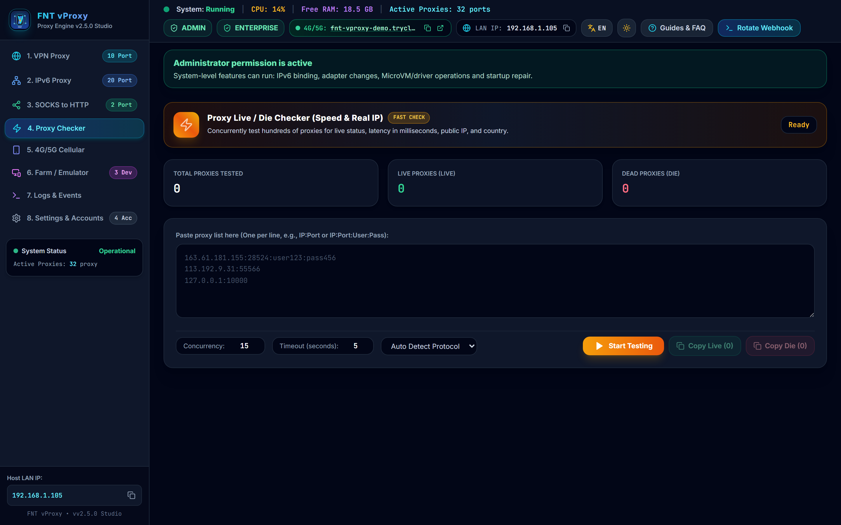 Proxy Live & Fraud Checker Screenshot
